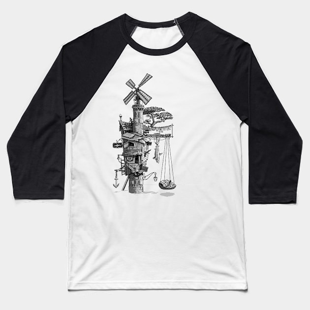 Floating mill Baseball T-Shirt by albertocubatas